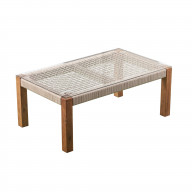 Brendina Outdoor Glass-Top Cocktail Table
