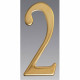 2 inch Brass Self Adhesive Address Number. Number: 2