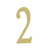 3 inch Brass Self Adhesive Address Number. Number: 2