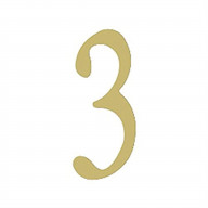 3 inch Brass Self Adhesive Address Number. Number: 3