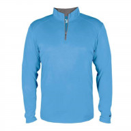 Badger - Youth B-Core Quarter-Zip Pullover - 2102, Columbia Blue/ Graphite - M