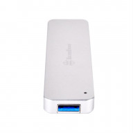 Silver - M.2 SATA external SSD enclosure with USB 3.1 Gen 2 10 Gbps interface, support 2260 and 2280 SATA M.2 SSD(B Key)