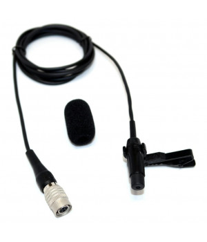 Ultra low noise Omnidirectional lapel microphone for Audio Technica wireless systems with rotating clip and windscreen - Made in USA