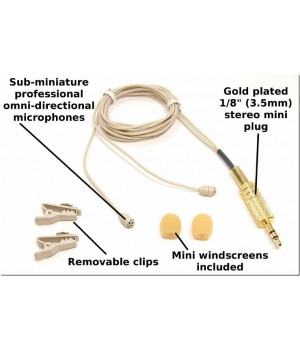 Ultimate Studio Reference Micro-Miniature 'Stealth' Omni-Directional Stereo/Binaural Microphones with Clips, Two Sets Of Windscreens and Pouch