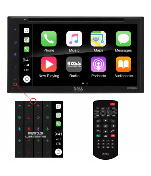 Double-DIN, Apple CarPlay & Android Auto, DVD Player 6.75-in Touchscreen Bluetooth
