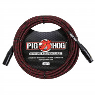 Black/Red Woven High Performance XLR Microphone Cable, 20 Feet