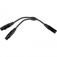 6-in Y Cable, XLR(Male)-Dual XLR(Female)