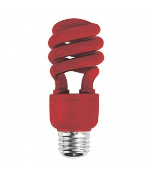 RED CFL Bulb in Standard Edison USA Lamp Base Energy Saving