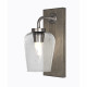 Oxbridge 1 Light Wall Sconce In Graphite & Painted Distressed Wood-look Metal Finish With 5