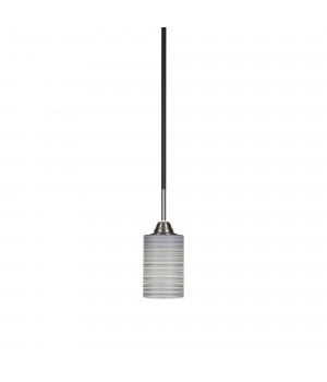 Paramount 1 Light Mini Pendant In Matte Black And Brushed Nickel Finish With 4
