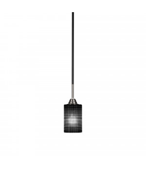 Paramount 1 Light Mini Pendant In Matte Black And Brushed Nickel Finish With 4