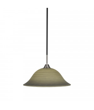 Paramount 1 Light Pendant In Matte Black And Brushed Nickel Finish With 16