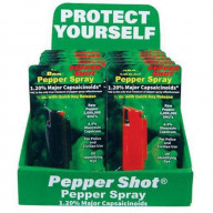 12 Pepper Shot 1.2% MC PS-HC (3 Black, 3 Blue, 3 Pink, 3 Red) with Counter Display