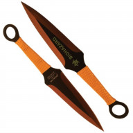 2 Piece Throwing Knife Black Gold Color BioHazard
