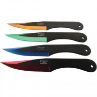 4 Piece Throwing Knife Assorted, blue, red, gold, green Color