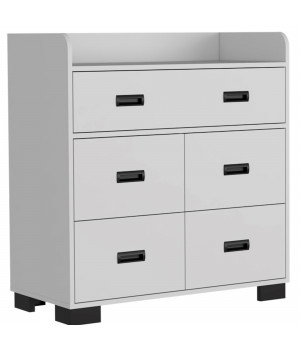 TUHOME Alyn Dresser, Four Legs, One Ample Drawer, Four Drawers, Countertop, White, For Bedroom