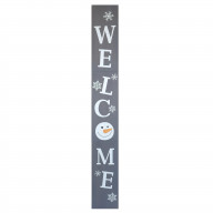 Xmas Welcome Wood Porch Sign Gray 9.5 in. W x 72 in. H