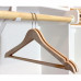 USTECH Wood-Look Bowed Shaped Hangers Made of Biodegradable Plastic, with Trouser Bar, Shoulder Notch, & Swivel Hook to hold Suits & Strappy Dresses | Wood Finish | Available in a Set of 10