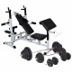vidaXL Weight Bench with Weight Rack, Barbell and Dumbbell Set 264.6lb