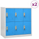 vidaXL Locker Cabinets 2 pcs Light Gray and Blue 35.4
