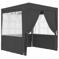 vidaXL Professional Party Tent with Side Walls 8.2'x8.2' Anthracite 90 g/m