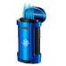 Visol Rhino Brushed Blue Quad Torch Flame Cigar Lighter
