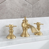 F2-0013-06-FX Satin Gold Waterfall with Flat Cross Handles True Brass Lavatory Faucet