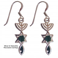 Silver & Malachite Messianic Earrings