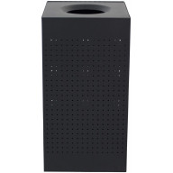 Square receptacle with hinged lid - Black