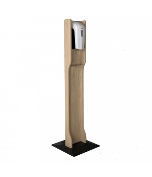 Gel Hand Sanitizer Dispenser on on Elegant Wooden Stand, Unfinished