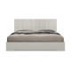 Anna Bed Queen, Squares design in headboard, High Gloss Light Grey