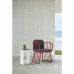 Petunia Side Table in White Powder-Coated Aluminum and Walnut Chinese HPL top