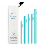 WonderSip One-Click Open Reusable Drinking Straw - Variety 5pcs Pack