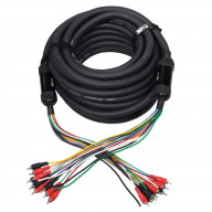 100 ft 10 RCA Channel + 3 Power Cable for Marine and Car Audio - Medusa Style Cable