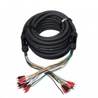 50 ft 10 RCA Channel + 3 Power Cable for Marine and Car Audio - Medusa Style Cable