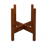 Mid-Century Modern Wood Plant Display Stand, Fit Up to 12